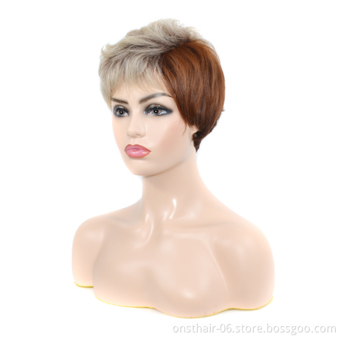 MYZYR wholesale women gradient color short hair wig cheap hair high quality synthetic hair